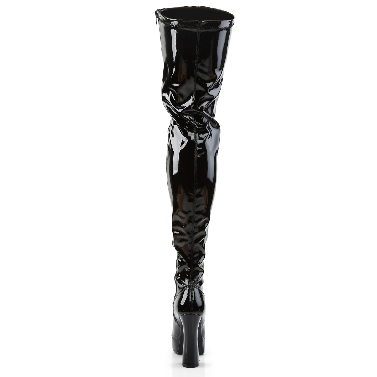 Pleaser ELECTRA-3000Z Black Platform Thigh High Boots - 5 Inch Heels