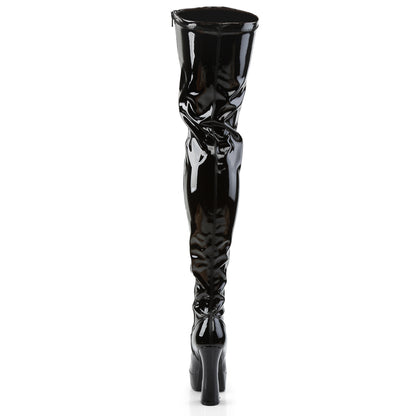Pleaser ELECTRA-3000Z Black Platform Thigh High Boots - 5 Inch Heels
