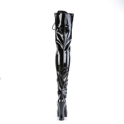 ELECTRA-3023 Pleaser Black Patent 5 Inch Platform Gogo Thigh Boots
