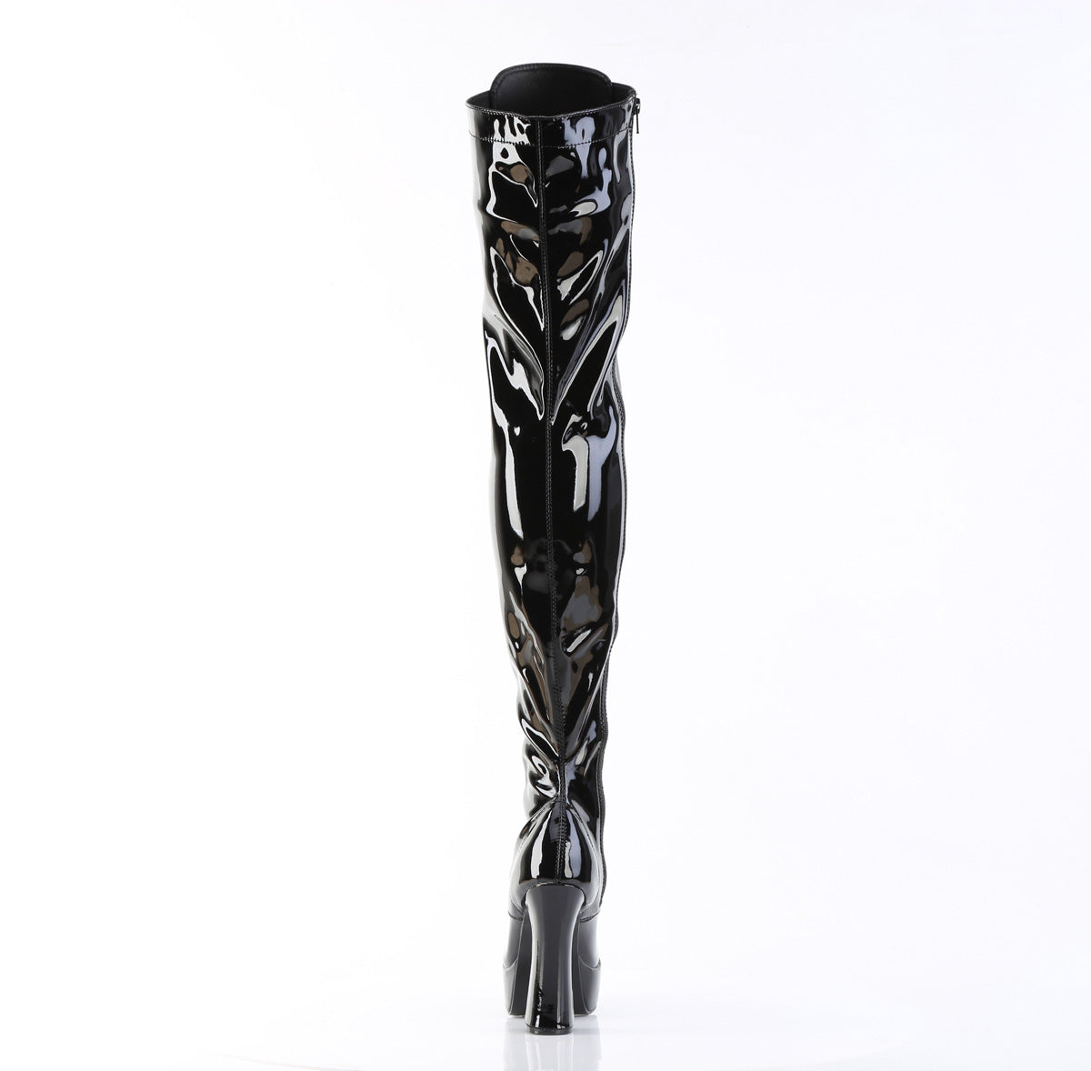 ELECTRA-3023 Pleaser Black Patent 5 Inch Platform Gogo Thigh Boots