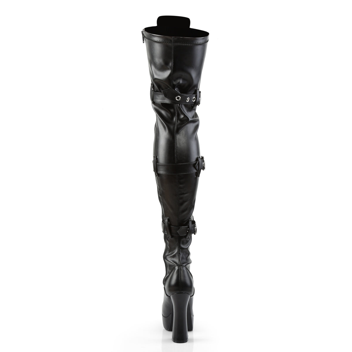 Pleaser ELECTRA-3028 Black Lace-Up Platform Thigh High Boots - 5 Inch Heels