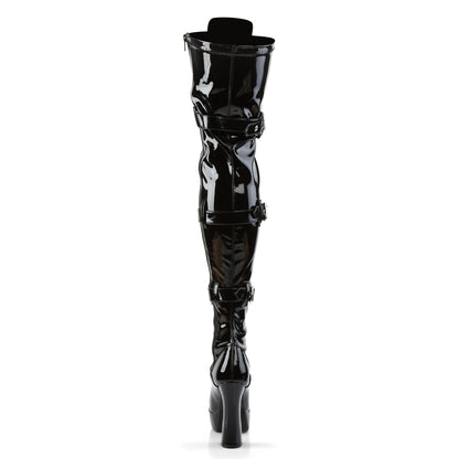 ELECTRA-3028 5" Black Stretch Patent Pole Dancer Platform Shoes