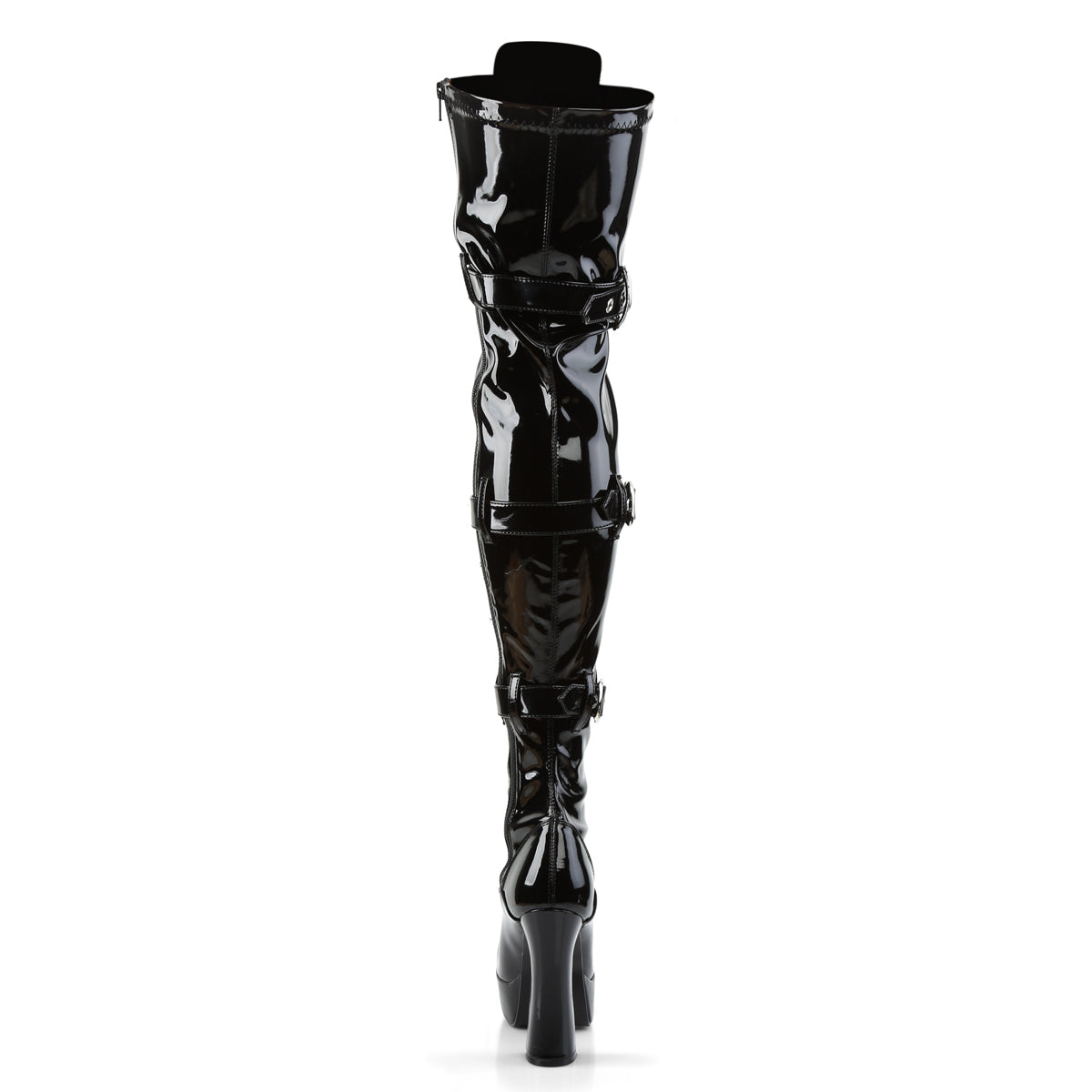 Pleaser ELECTRA-3028 Black Lace-Up Platform Thigh High Boots - 5 Inch Heels