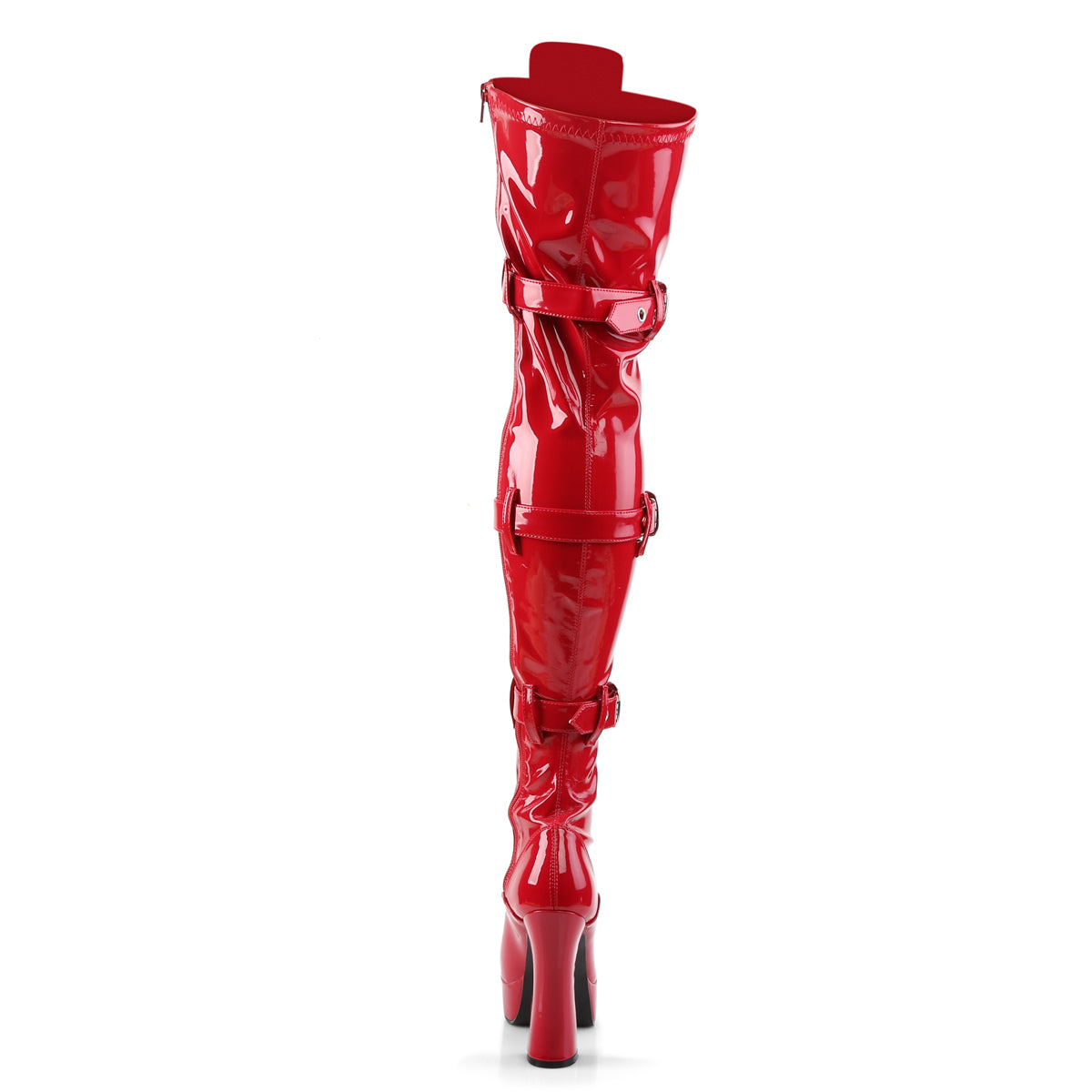 Pleaser ELECTRA-3028 Red Lace-Up Platform Thigh High Boots - 5 Inch Heels