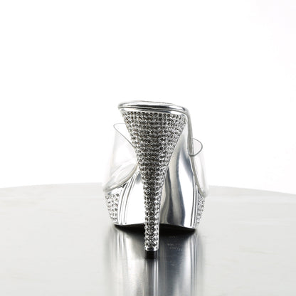 ELEGANT-401 Fabulicious Silver Chrome 4.5 Inch Posing Shoes