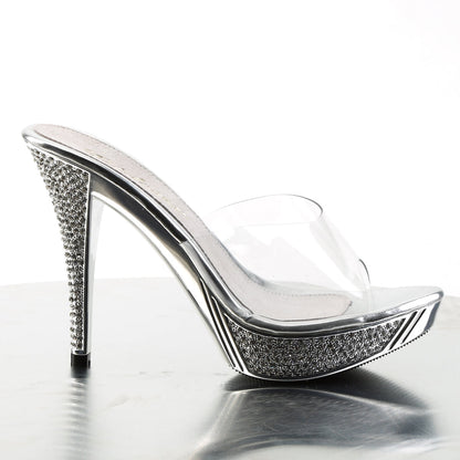 ELEGANT-401 Fabulicious Silver Chrome 4.5 Inch Posing Shoes