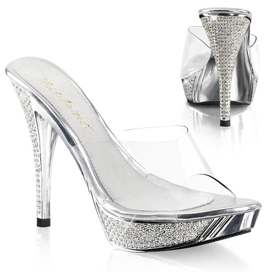 ELEGANT-401 Fabulicious Silver Chrome 4.5 Inch Posing Shoes