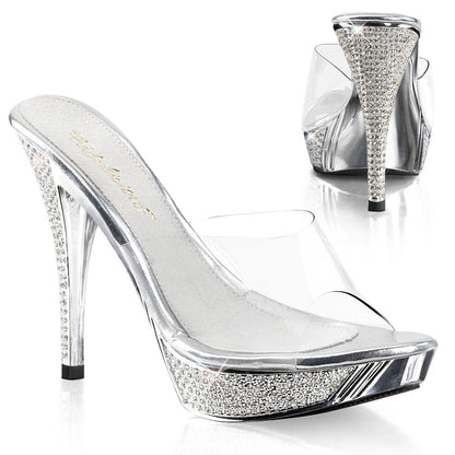 ELEGANT-401 Fabulicious Silver Chrome 4.5 Inch Posing Shoes