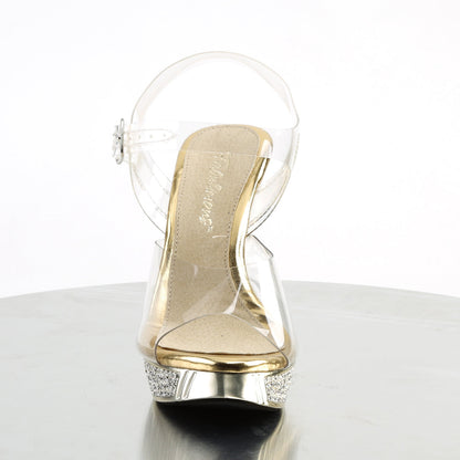 ELEGANT-408 Fabulicious Gold Chrome 4.5 Inch Posing Shoes