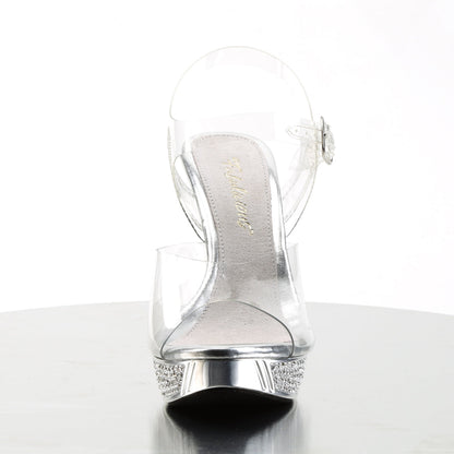 ELEGANT-408 Fabulicious Silver Chrome 4.5 Inch Posing Shoes