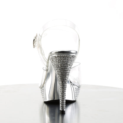 ELEGANT-408 Fabulicious Silver Chrome 4.5 Inch Posing Shoes