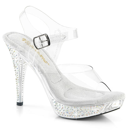 Fabulicious ELEGANT-408ABRS Clear Rhinestone Platform Sandals - 4 1/2 Inch Heels
