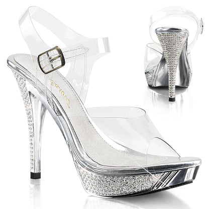 ELEGANT-408 Fabulicious Silver Chrome 4.5 Inch Posing Shoes