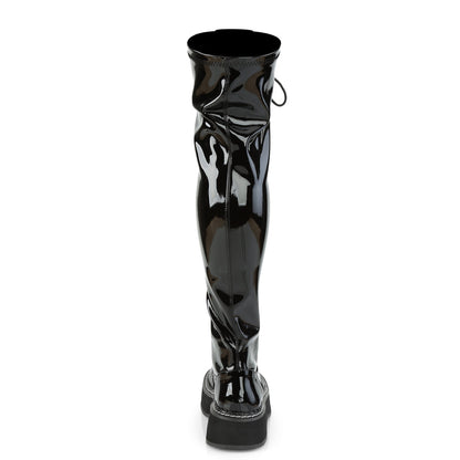 EMILY-375 Demonia Cult Black Alternative Women's Over-the-Knee Boots