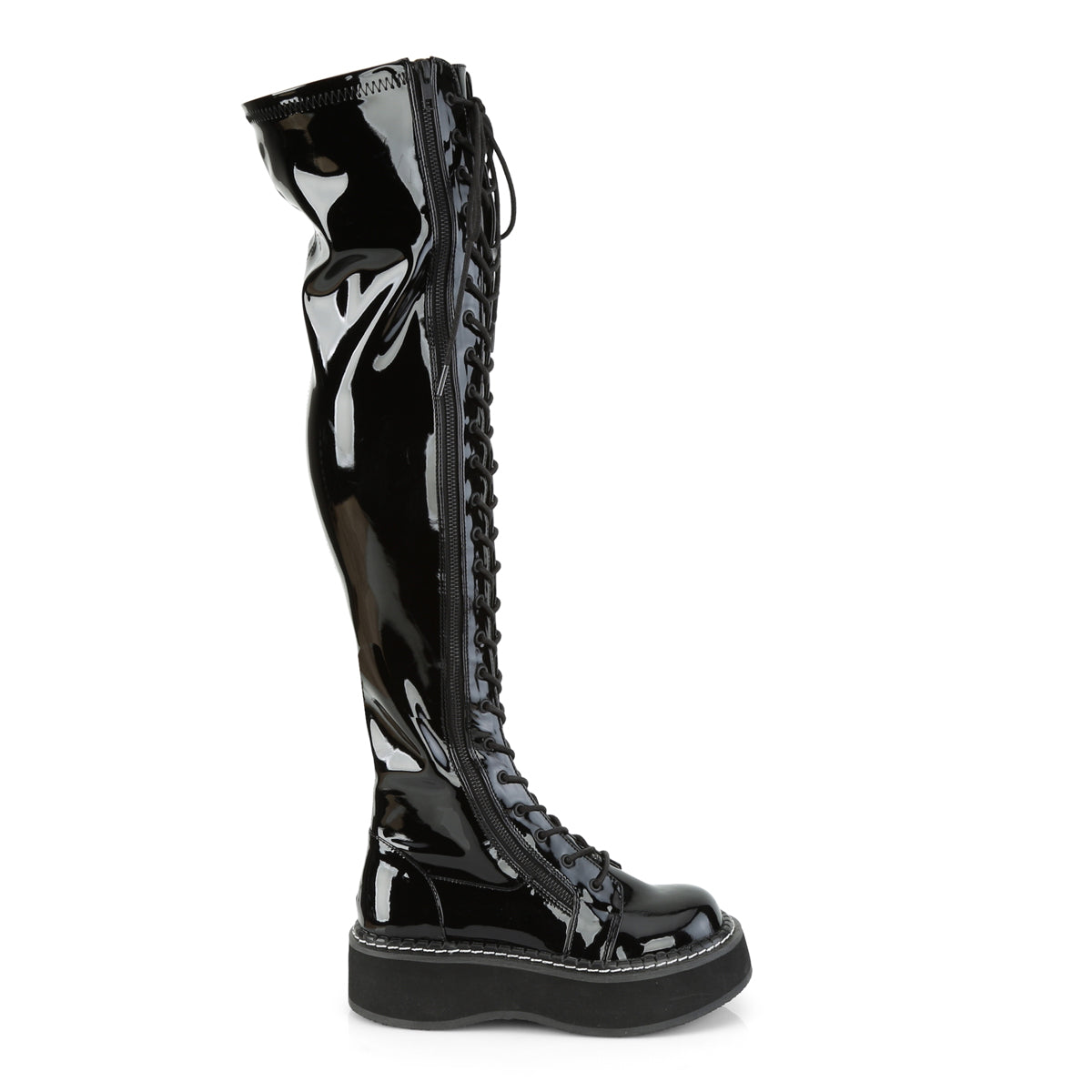 EMILY-375 Demonia Cult Black Alternative Women's Over-the-Knee Boots