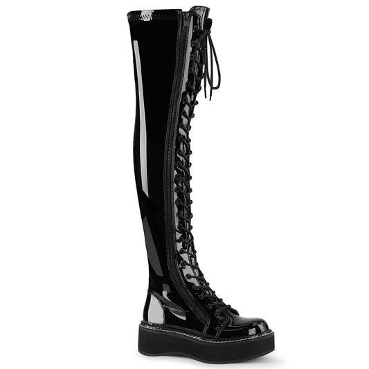 EMILY-375 Demonia Cult Black Alternative Women's Over-the-Knee Boots