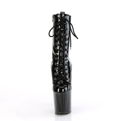 ENCHANT-1040 Pleaser Black 8 Inch Exotic Dancer Ankle Boots