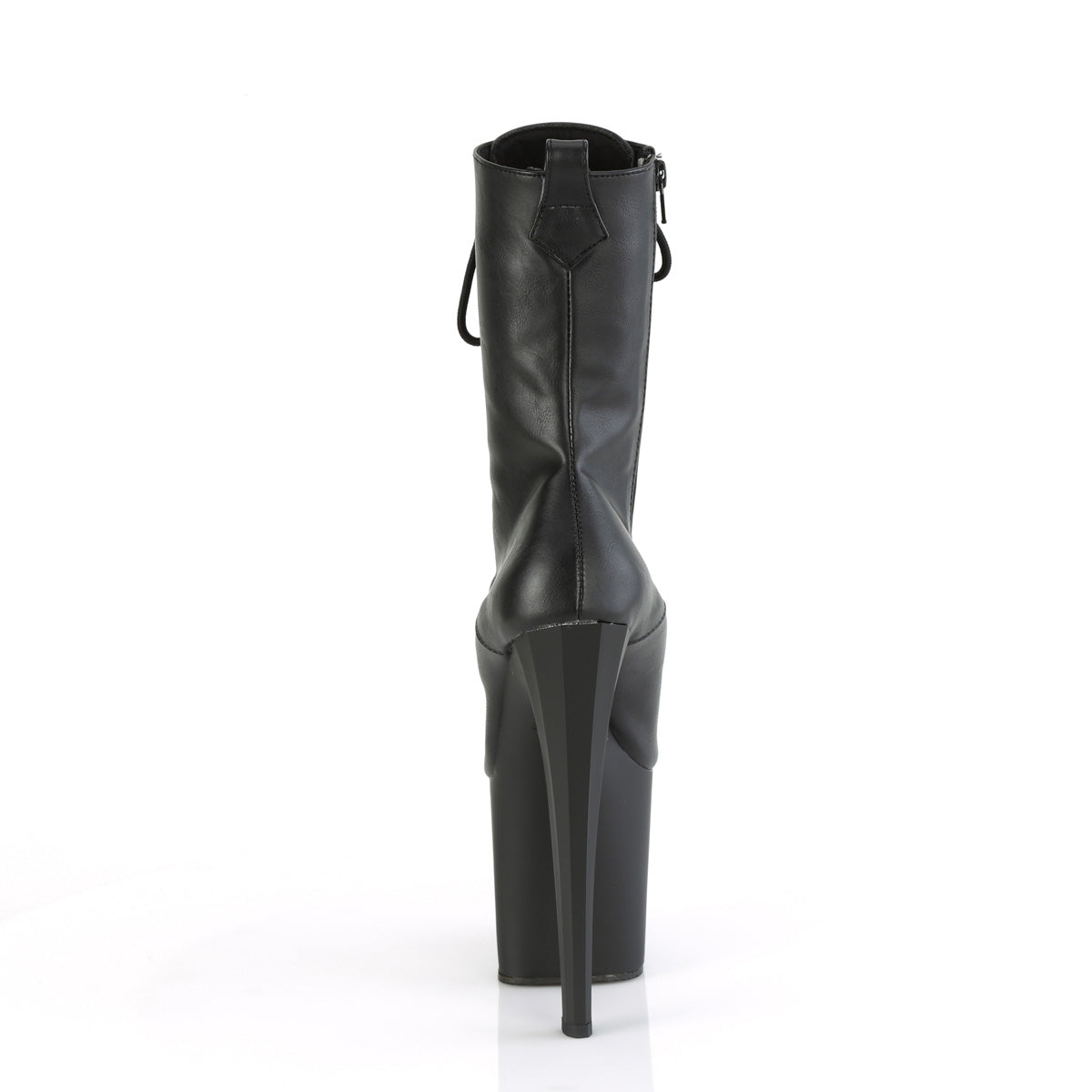 Pleaser ENCHANT-1040 Black / Black Matte Lace-Up Platform Ankle Boots - 8 Inch Heels