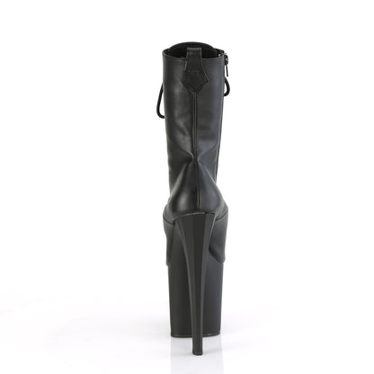 Pleaser ENCHANT-1040 Black / Black Matte Lace-Up Platform Ankle Boots - 8 Inch Heels