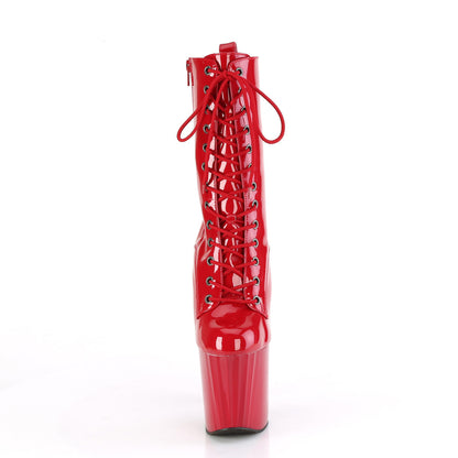 ENCHANT-1040 Pleaser Red 8 Inch Fetish Platform Ankle Boots