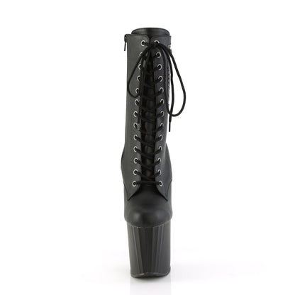 ENCHANT-1040PK Pleaser Black 8 Inch Platform Kinky Ankle Boots
