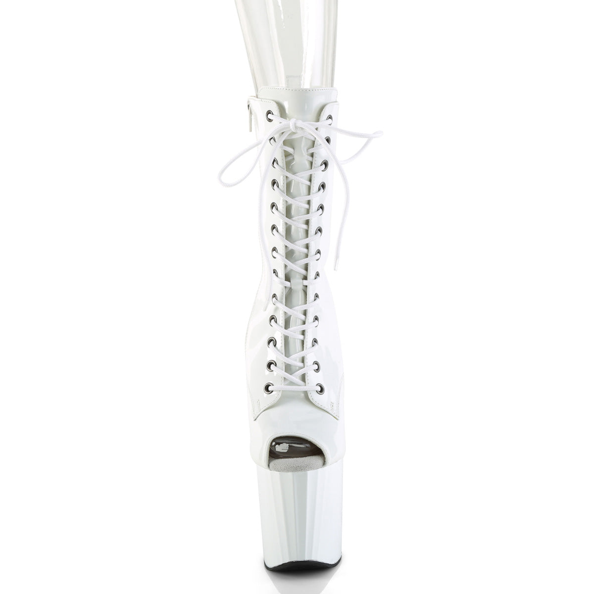 ENCHANT-1041 Pleaser White 8 Inch Pole Dancing Ankle Boots