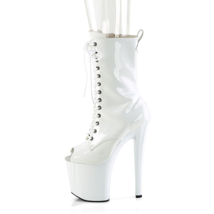 ENCHANT-1041 Pleaser White 8 Inch Pole Dancing Ankle Boots