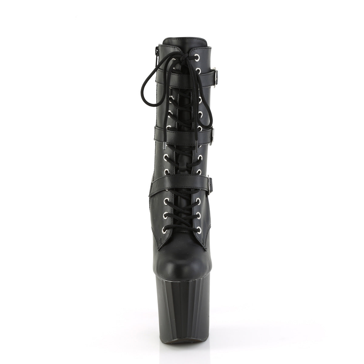 ENCHANT-1043 Pleaser Black 8 Inch Exotic Dancing Ankle Boots