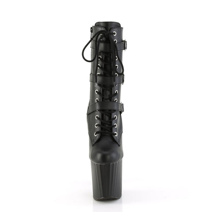 ENCHANT-1043 Pleaser Black 8 Inch Exotic Dancing Ankle Boots