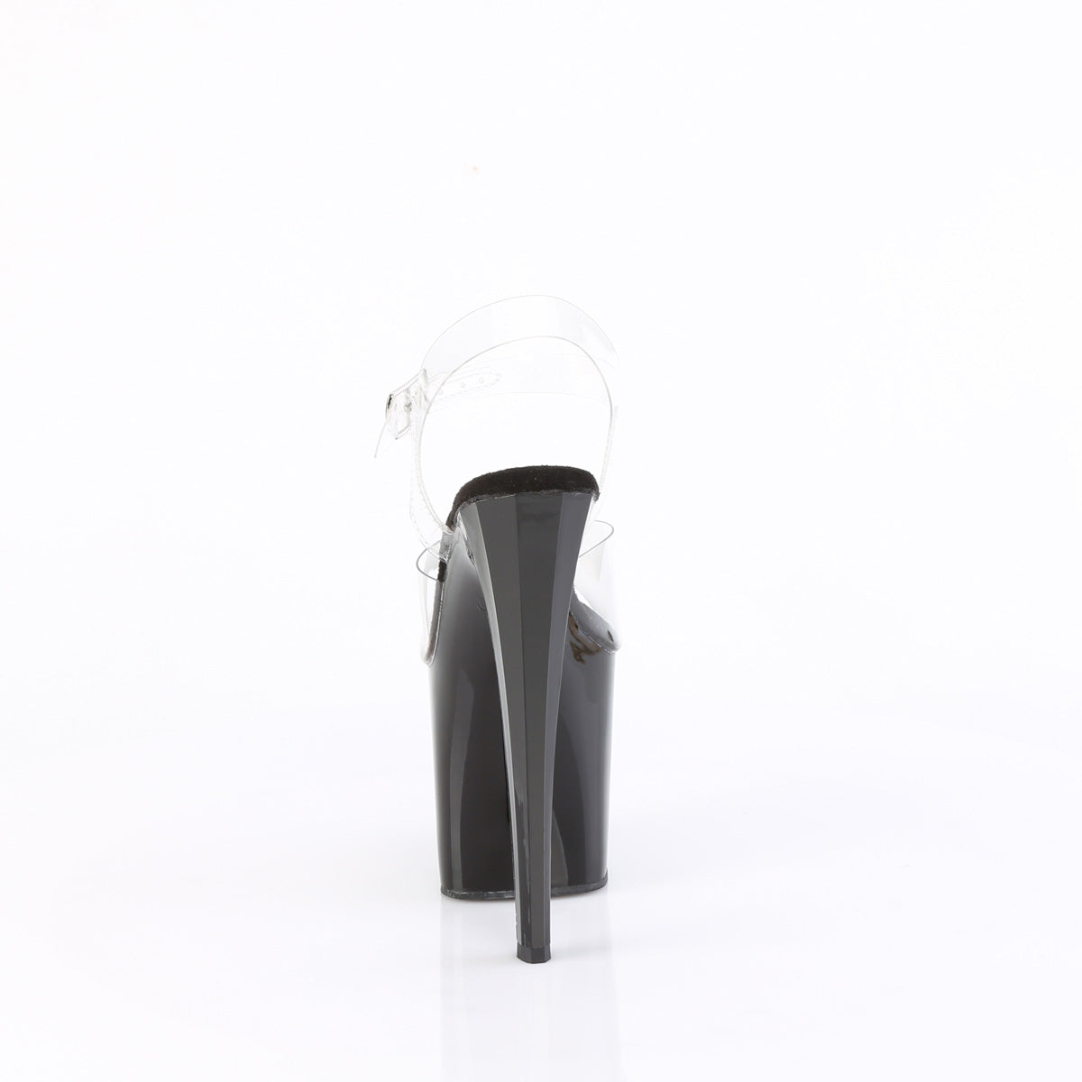 ENCHANT-708 Pleaser Clear Black 8 Inch Pole Dance Ankle Boots