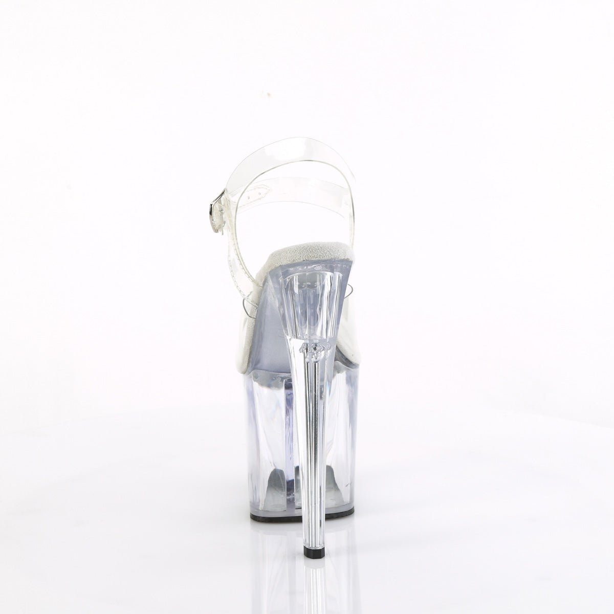 ENCHANT-708 Pleaser Clear 8 Inch Glitter Platform Ankle Boots