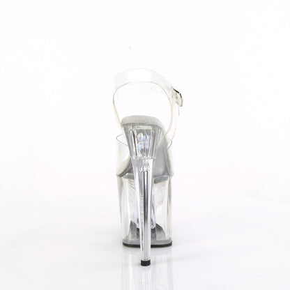 ENCHANT-708AQUA-02 Pleaser Clear 8 Inch Glitter Pole Ankle Boots