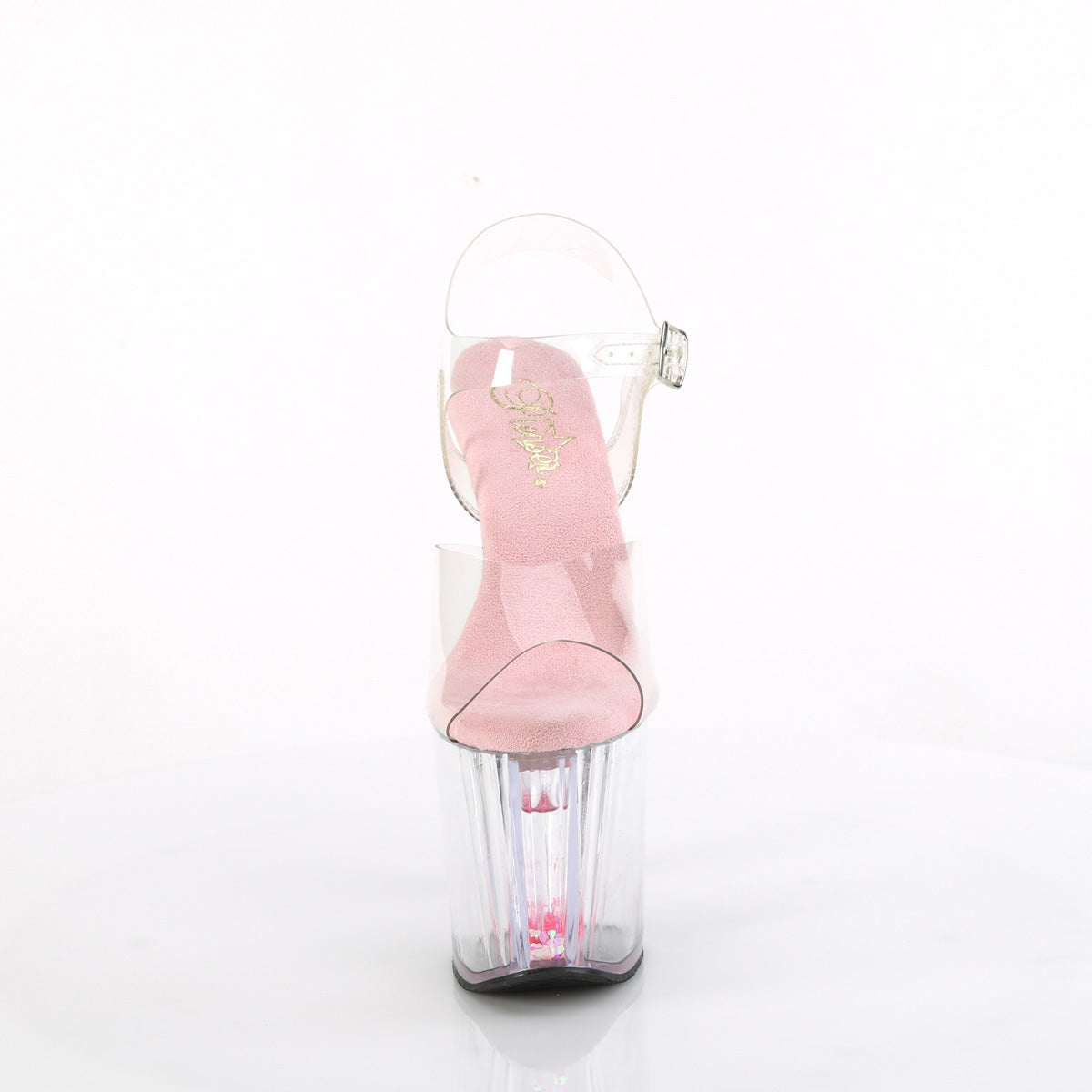 ENCHANT-708AQUA-03 Pleaser Clear Pink 8 Inch Pole Dance Ankle Boots