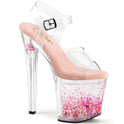 ENCHANT-708AQUA-03 Pleaser Clear Pink 8 Inch Pole Dance Ankle Boots Clr Clr-B. Pink