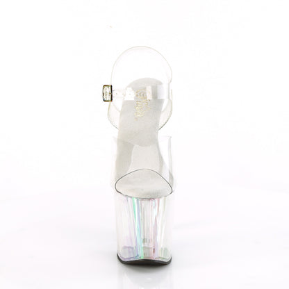 Pleaser ENCHANT-708HT Clear / Holographic Tinted Platform Sandals - 8 Inch Heels