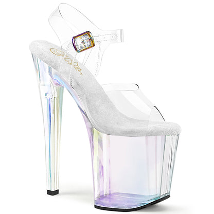 ENCHANT-708HT Pleaser Holographic Tinted 8 Inch Pole Dance Ankle Boots Clr Holographic Tinted