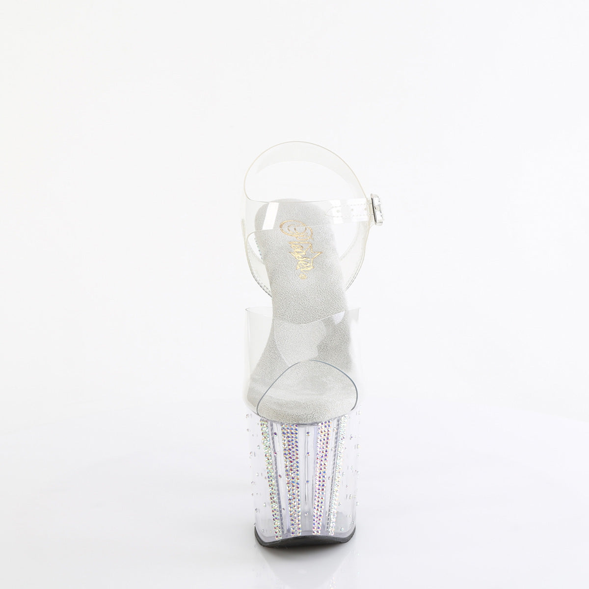 ENCHANT-708RS-01 Pleaser Clear 8 Inch Exotic Dancing Ankle Boots