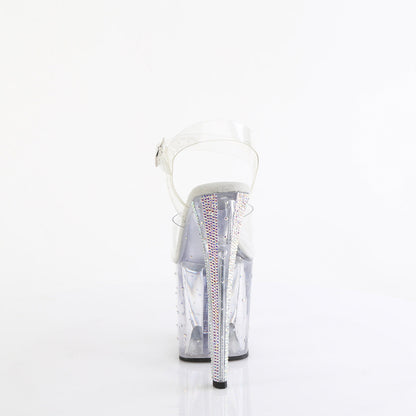 ENCHANT-708RS-01 Pleaser Clear 8 Inch Exotic Dancing Ankle Boots