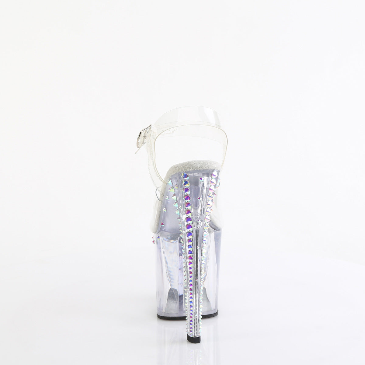 ENCHANT-708RS-02 Pleaser Clear 8 Inch Pole Heels Ankle Boots