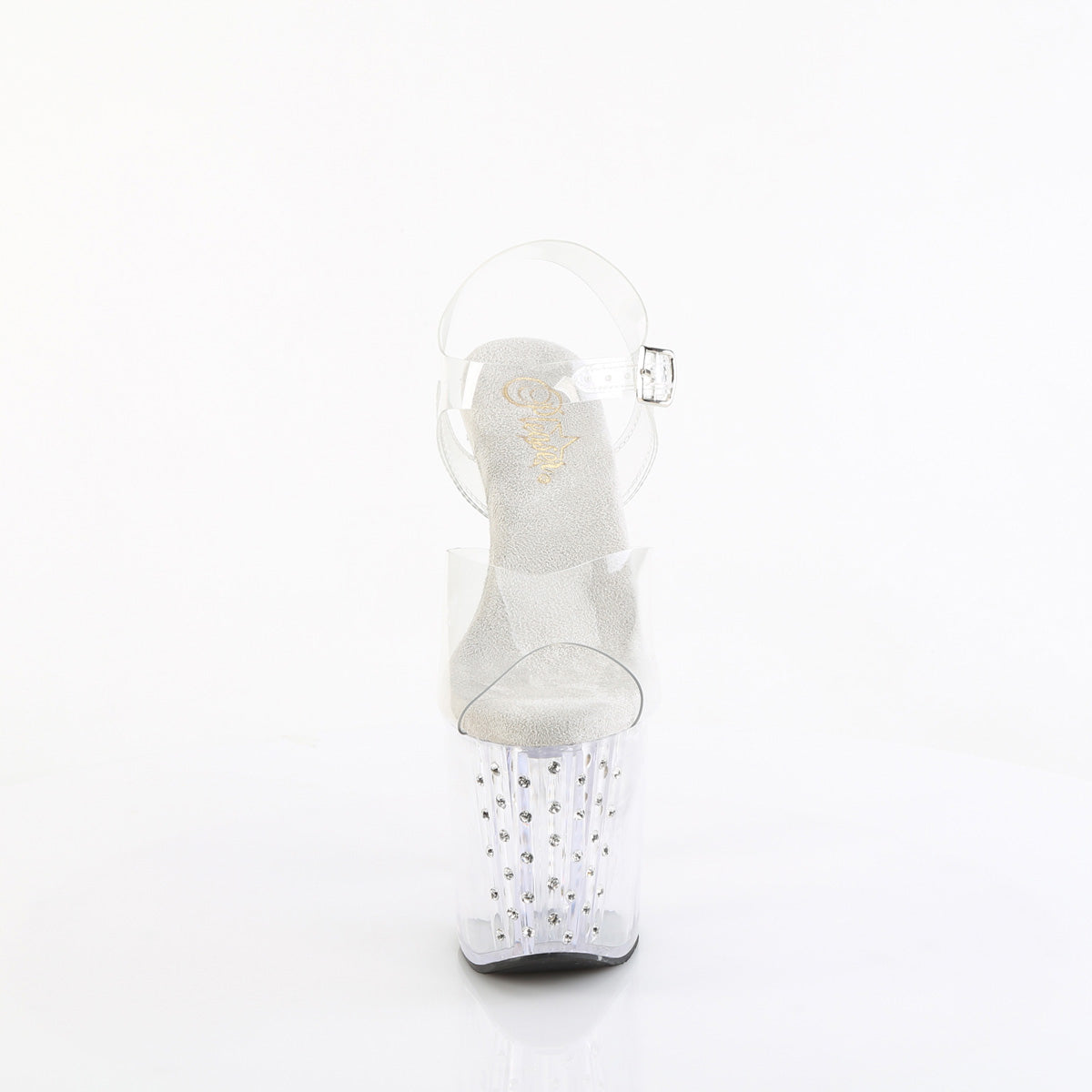 ENCHANT-708RS Pleaser Clear 8 Inch Pole Dancer Ankle Boots