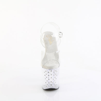 ENCHANT-708RS Pleaser Clear 8 Inch Pole Dancer Ankle Boots