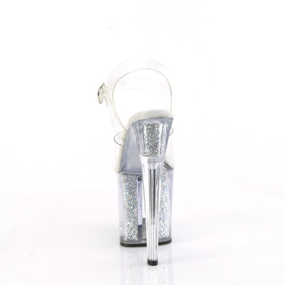 ENCHANT-708RSI Pleaser Clear Bling 8 Inch Pole Dancing Ankle Boots