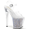 ENCHANT-708RSI Pleaser Clear Bling 8 Inch Pole Dancing Ankle Boots
