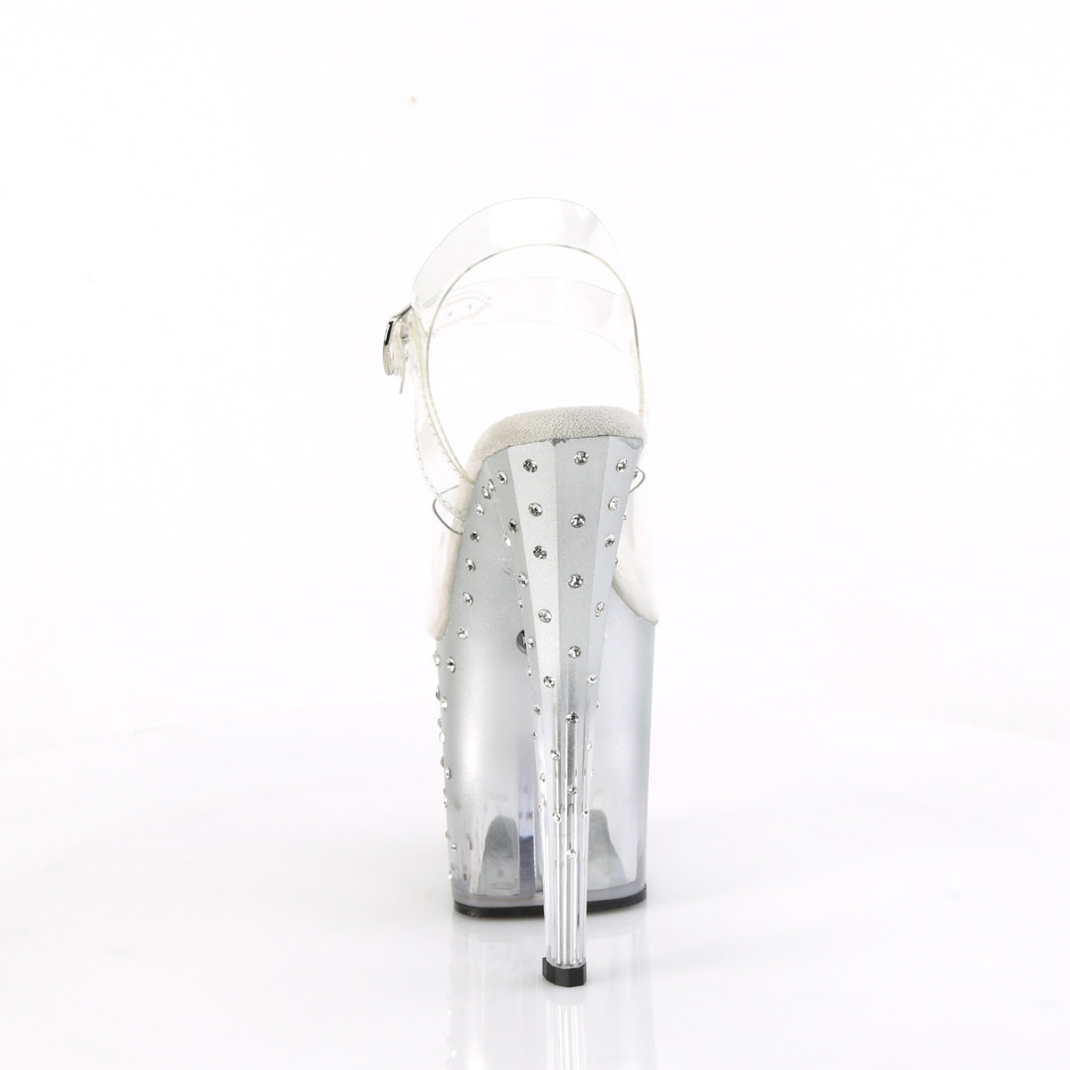 ENCHANT-708T-LT Pleaser Clear 8 Inch Exotic Dancer Ankle Boots