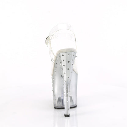 ENCHANT-708T-LT Pleaser Clear 8 Inch Exotic Dancer Ankle Boots