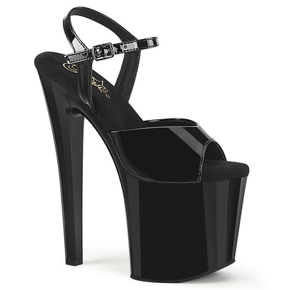 ENCHANT-709 Pleaser Black 8 Inch Pole Dancer Platform Shoes Blk Pat Blk