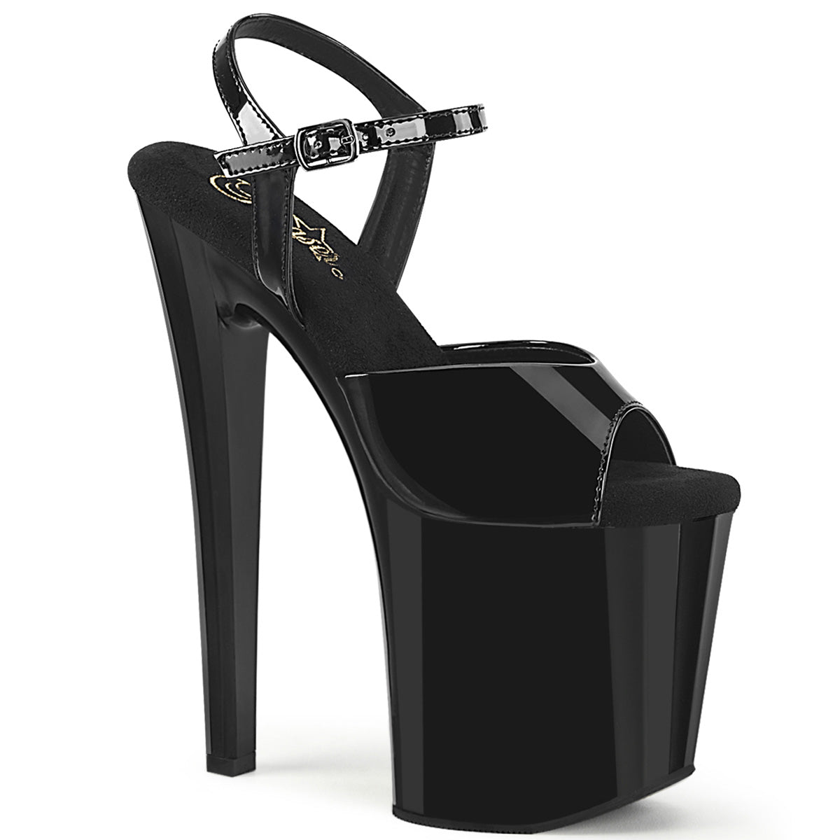 Pleaser ENCHANT-709 Black Platform Sandals - 8 Inch Heels