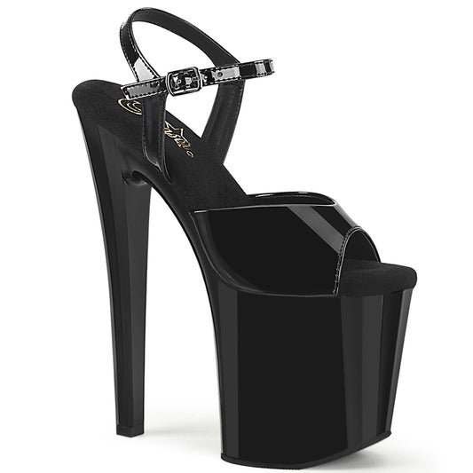 Pleaser ENCHANT-709 Black Platform Sandals - 8 Inch Heels