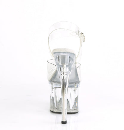 Pleaser ESTEEM-708 Clear Platform Sandals - 7 Inch Heels