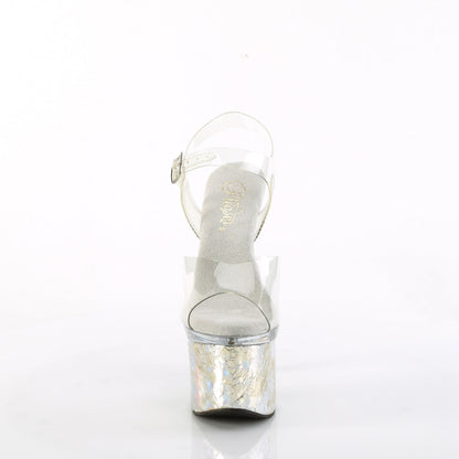 ESTEEM-708CK Pleaser Silver 7 Inch Strippers Platform Shoes